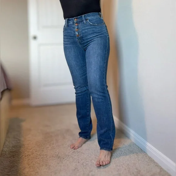 Madewell High Rise Blue Jeans - Picture 1 of 16